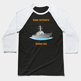 Stout DDG-55 Destroyer Ship Baseball T-Shirt